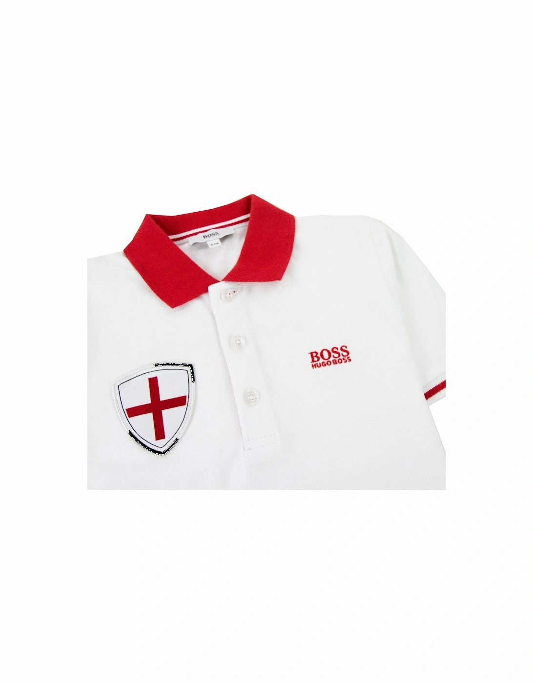 Kids World Cup England S/s Polo White