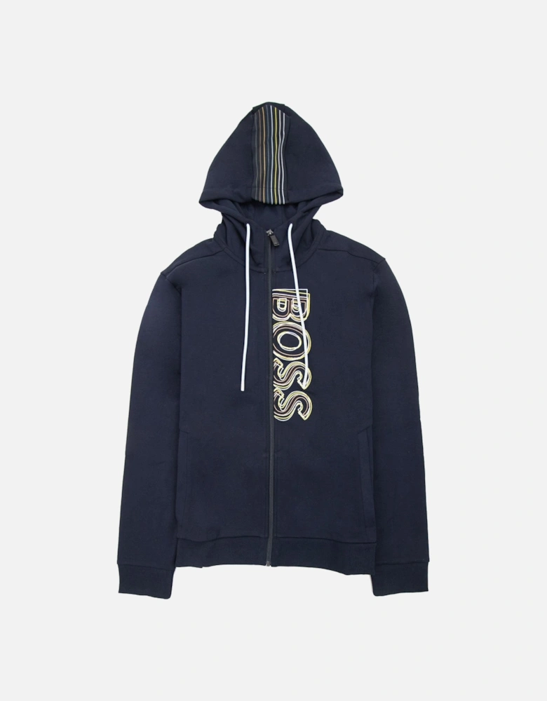 Saggy 1 Multi Logo Zip Up Hoody Dark Navy 402