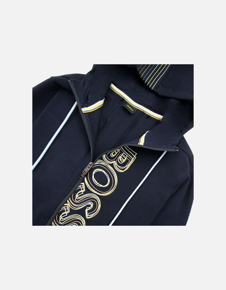 Saggy 1 Multi Logo Zip Up Hoody Dark Navy 402