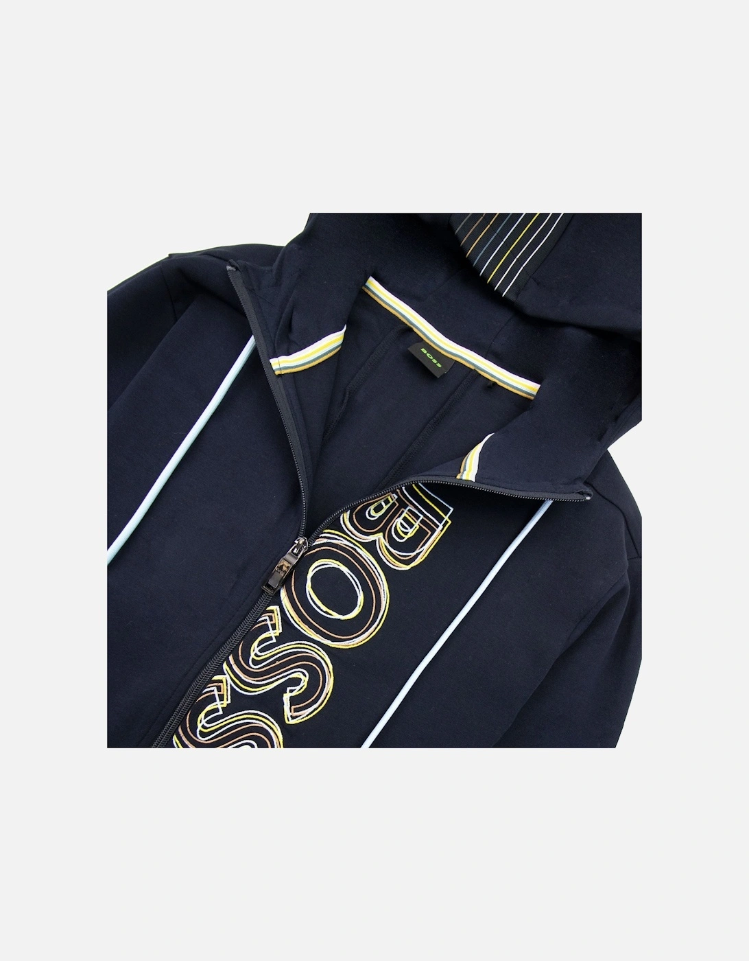 Saggy 1 Multi Logo Zip Up Hoody Dark Navy 402