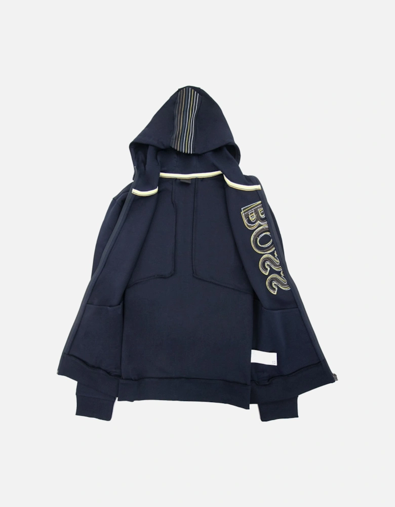 Saggy 1 Multi Logo Zip Up Hoody Dark Navy 402