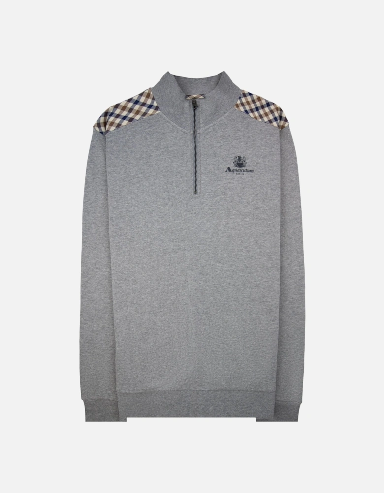 Cc Shoulder 1/4 Zip Sweatshirt Light Melange Grey 05