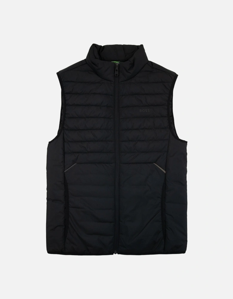 V-thor Regular-fit Zipped Gilet In Water-repellent Fabric Black 001