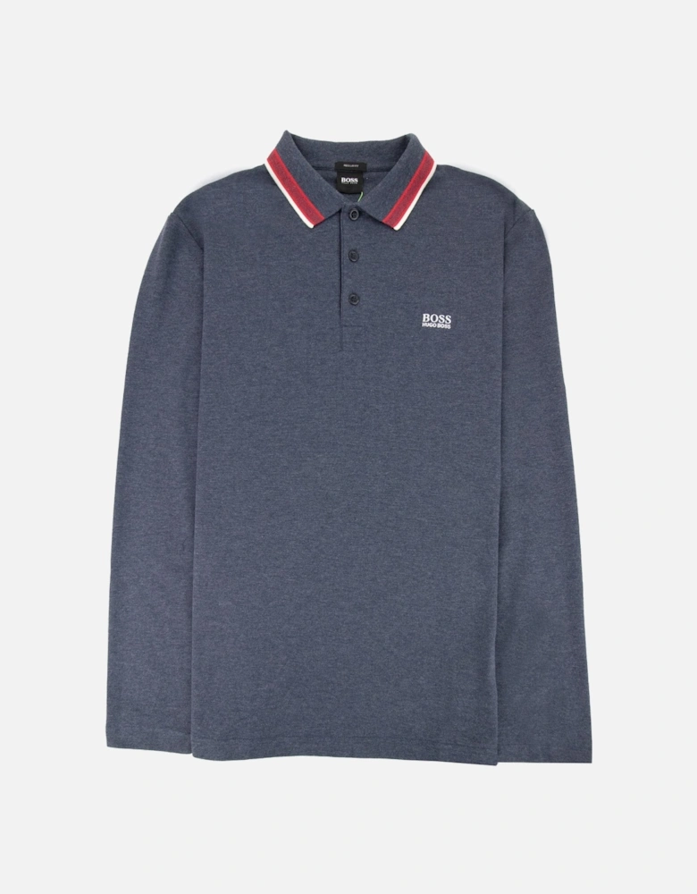 Plisy Long Sleeve Polo Blue/red
