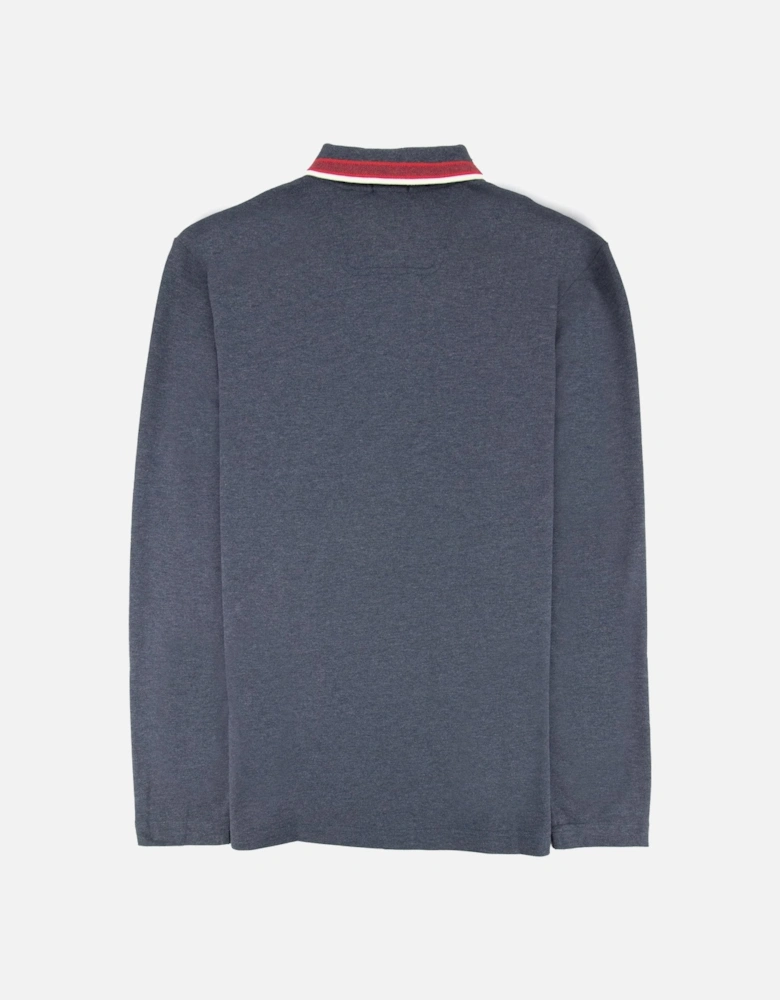 Plisy Long Sleeve Polo Blue/red