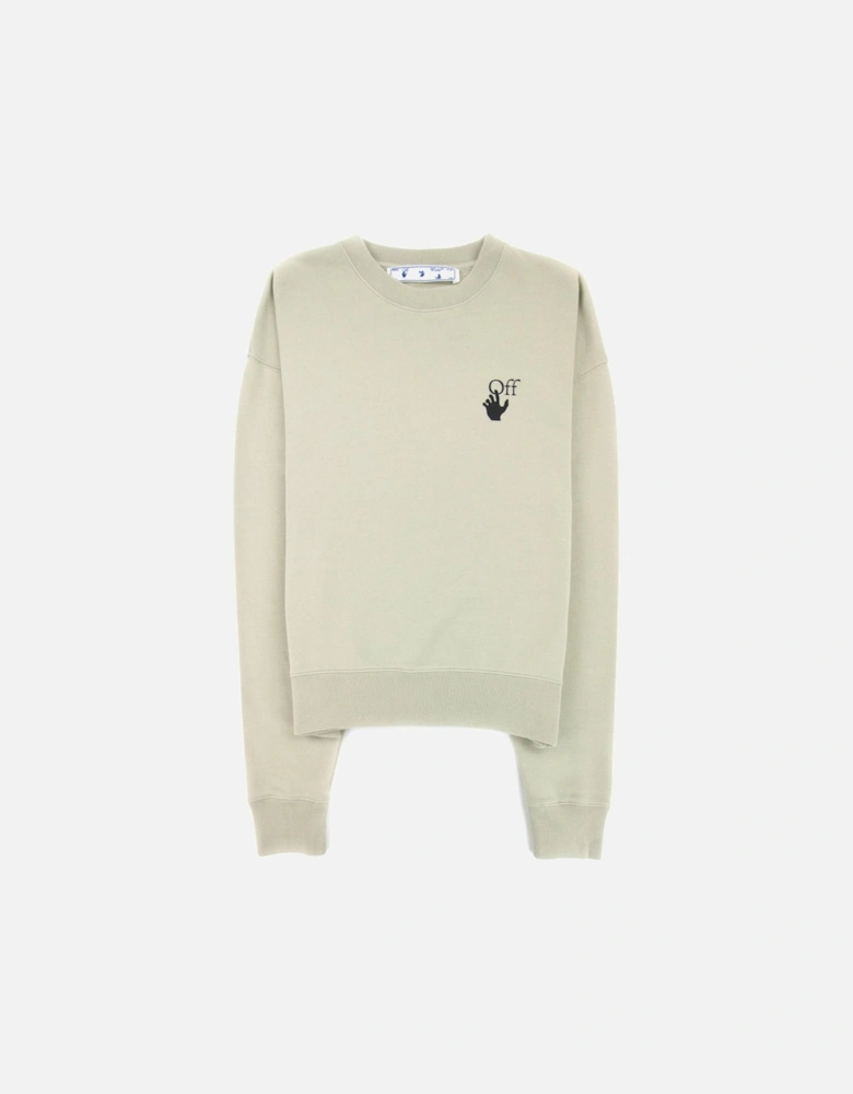 Off White Bubble Arrow Over Crewneck Sweatshirt Stone Grey