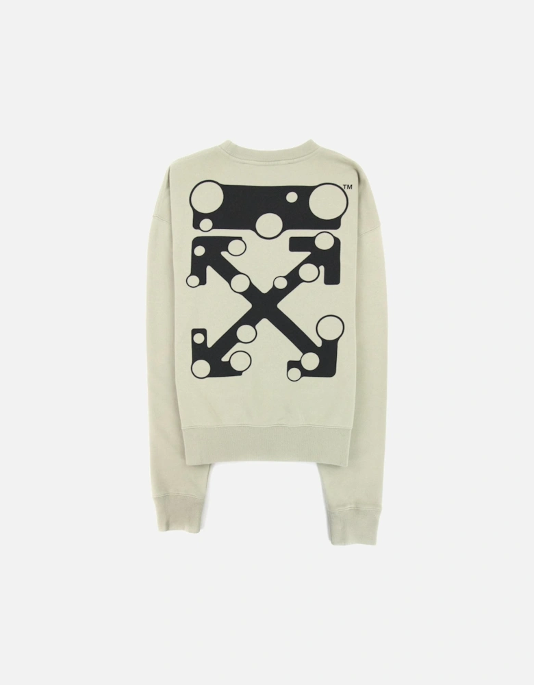 Off White Bubble Arrow Over Crewneck Sweatshirt Stone Grey