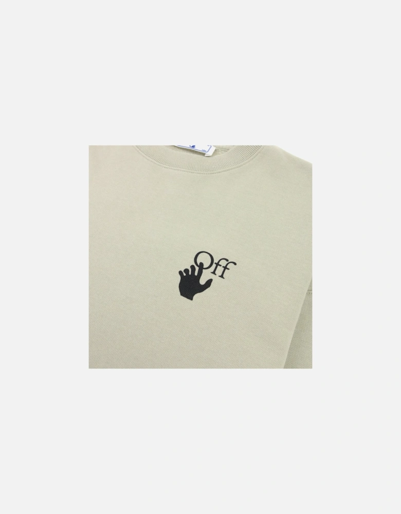 Off White Bubble Arrow Over Crewneck Sweatshirt Stone Grey