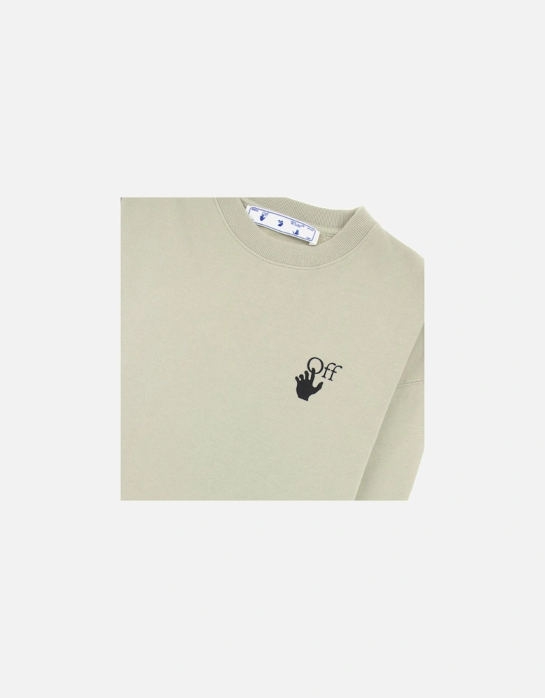 Off White Bubble Arrow Over Crewneck Sweatshirt Stone Grey