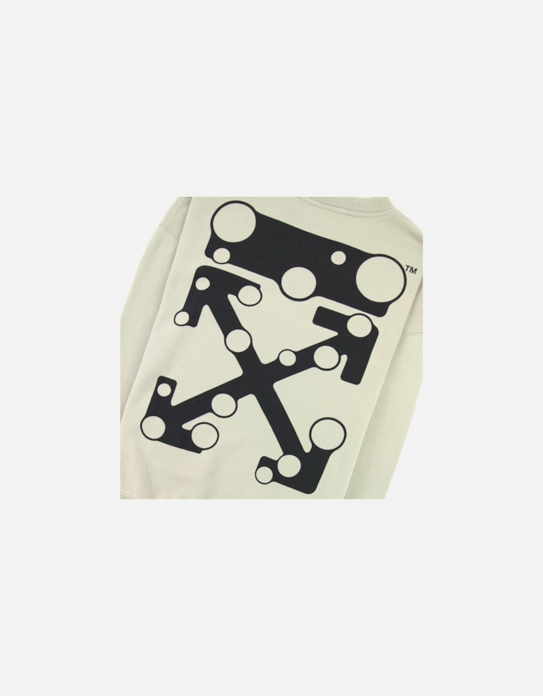 Off White Bubble Arrow Over Crewneck Sweatshirt Stone Grey