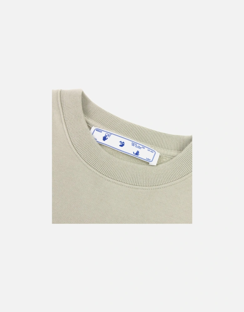 Off White Bubble Arrow Over Crewneck Sweatshirt Stone Grey