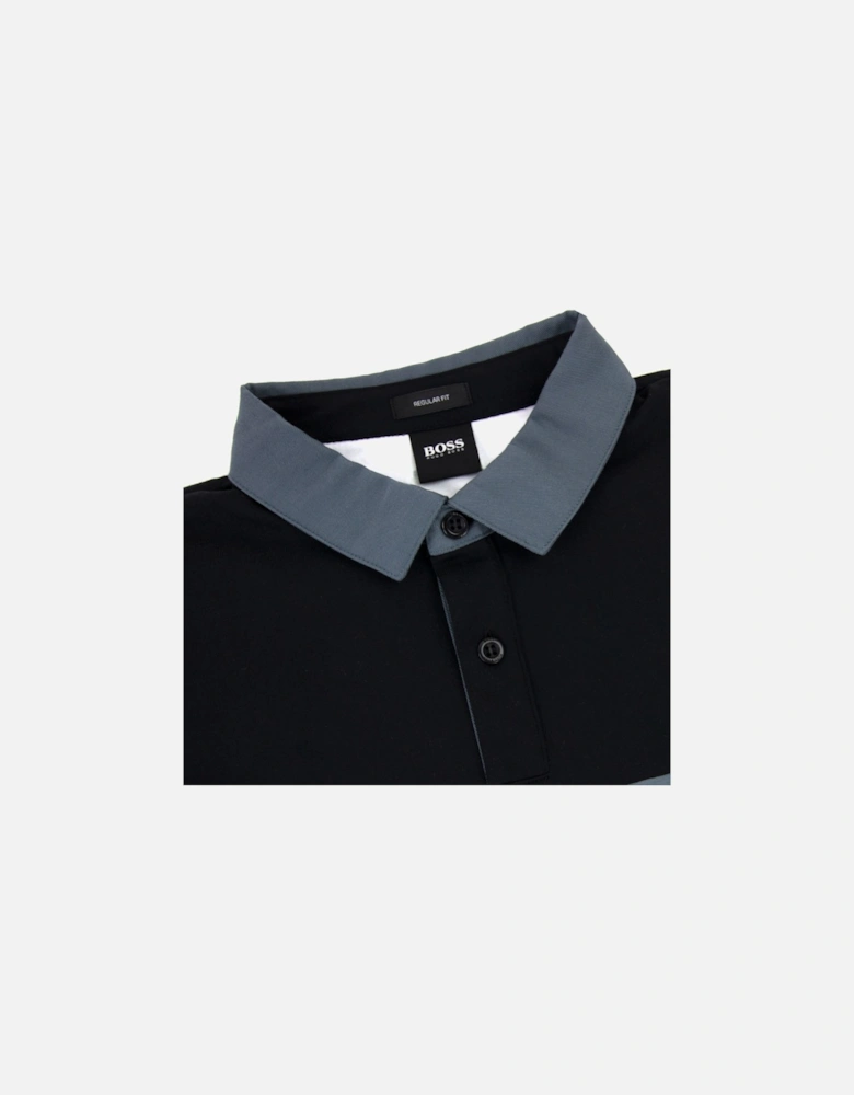 Plisy 1 Block Logo Long Sleeve Polo Black 001