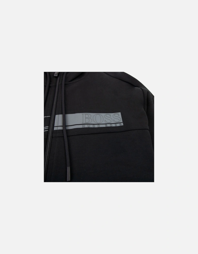 Saggy 1 Block Logo Zip Up Hoody Black 001