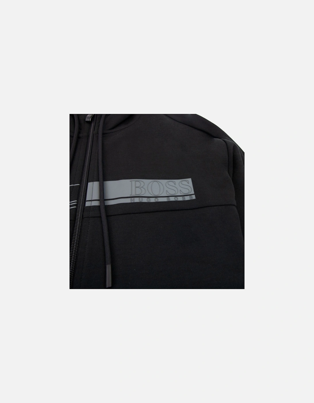 Saggy 1 Block Logo Zip Up Hoody Black 001