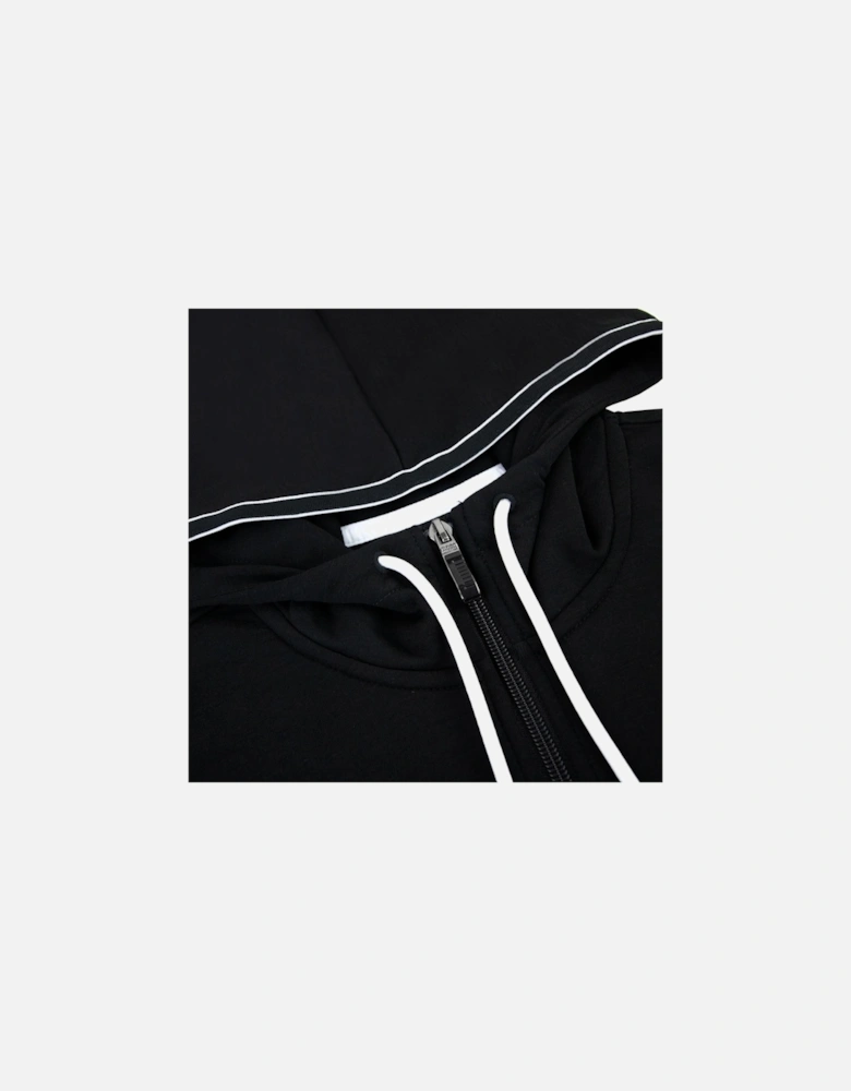 Block Logo Zip Up Hoody Black 001