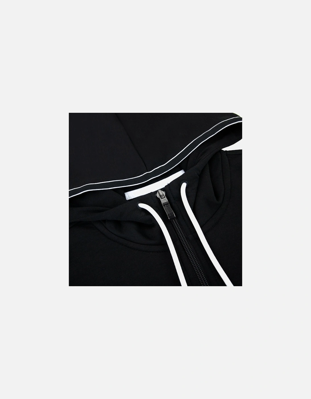 Block Logo Zip Up Hoody Black 001