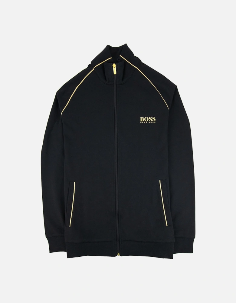 Metallic Accents Loungwear Jacket Black 001