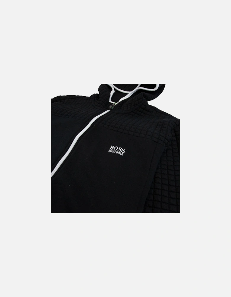 Saggy Waffle Hooded Jacket Black