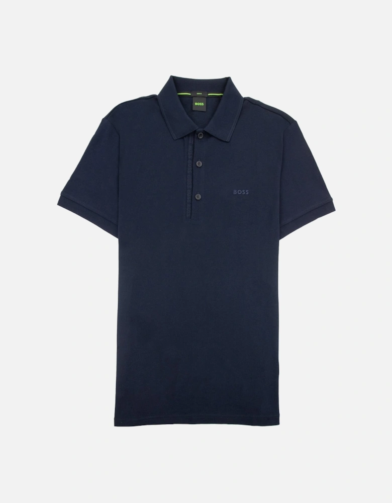 Paule 4 Slim Fit Branded Placket Polo Navy 410