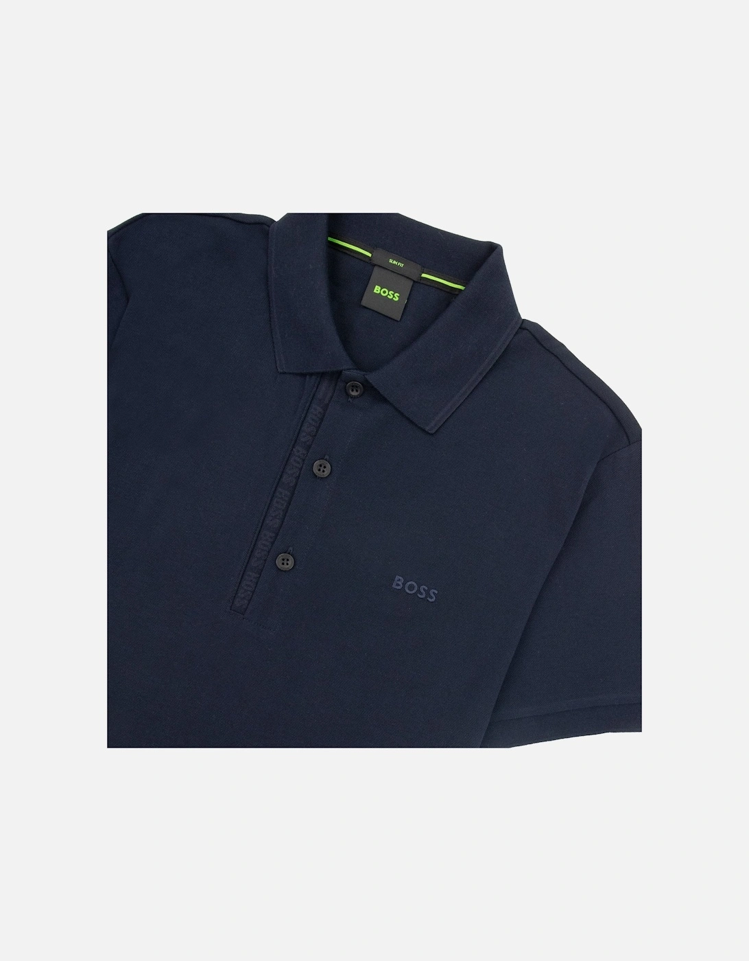 Paule 4 Slim Fit Branded Placket Polo Navy 410