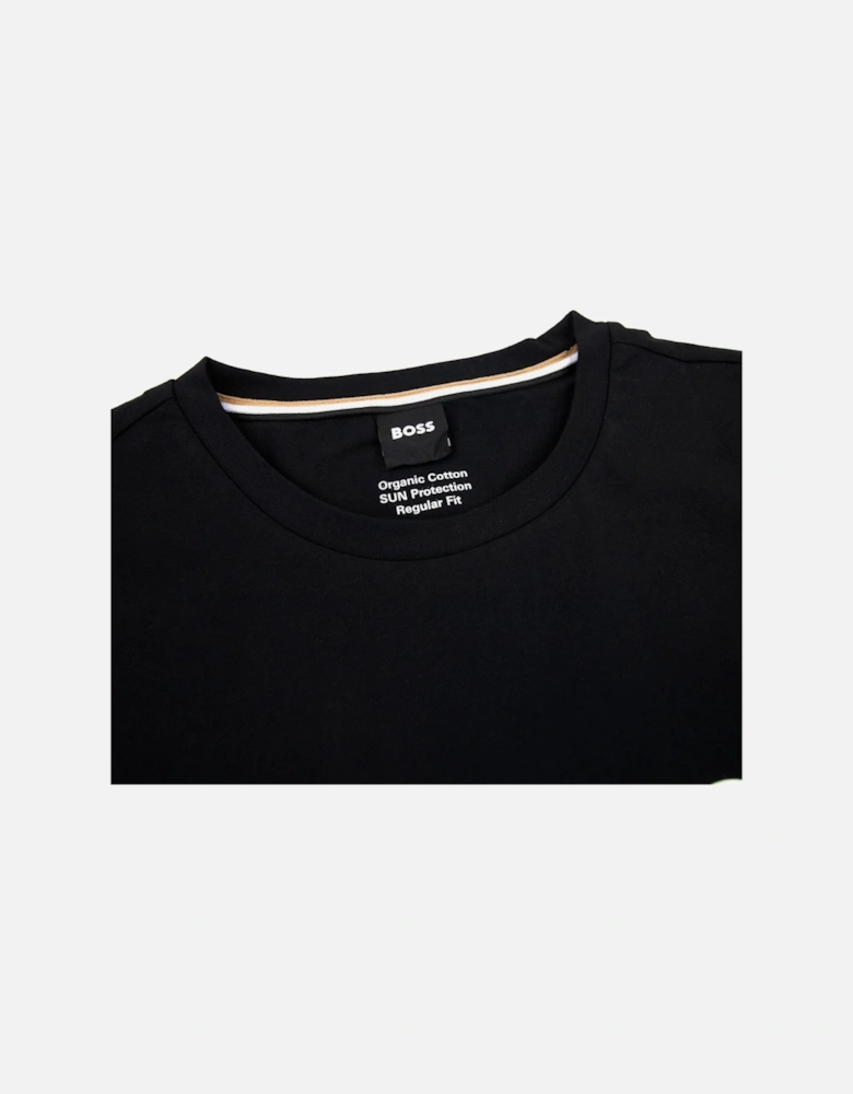 Organic-cotton T-shirt With Contrast Logo Black 001