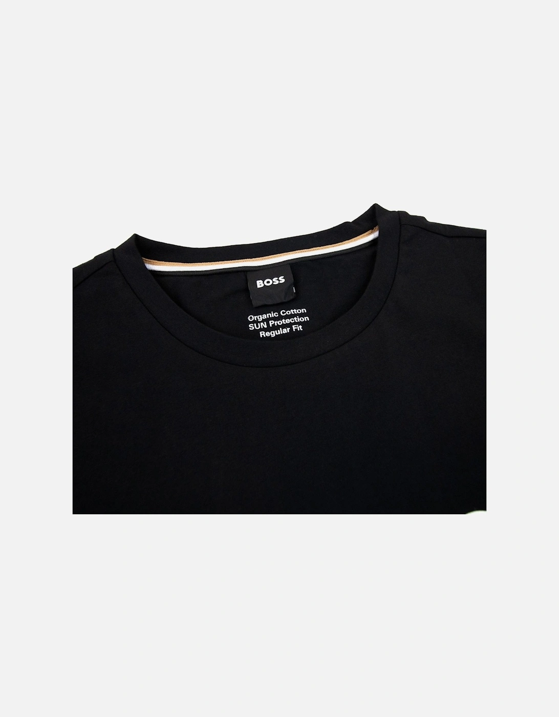 Organic-cotton T-shirt With Contrast Logo Black 001