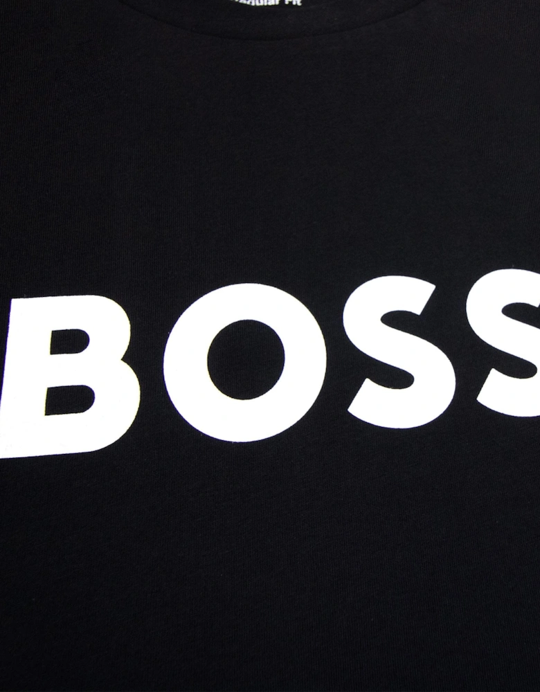 Organic-cotton T-shirt With Contrast Logo Black 001