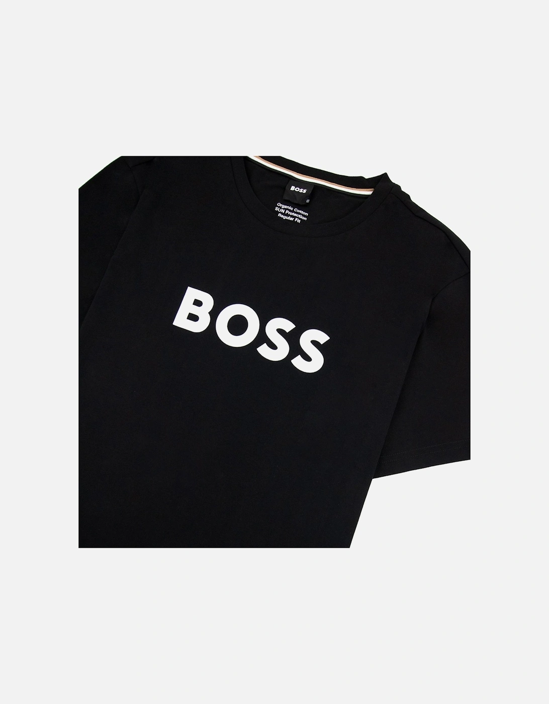 Organic-cotton T-shirt With Contrast Logo Black 001