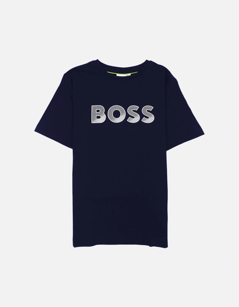 Kids Printed Logo T Shirt Navy 849