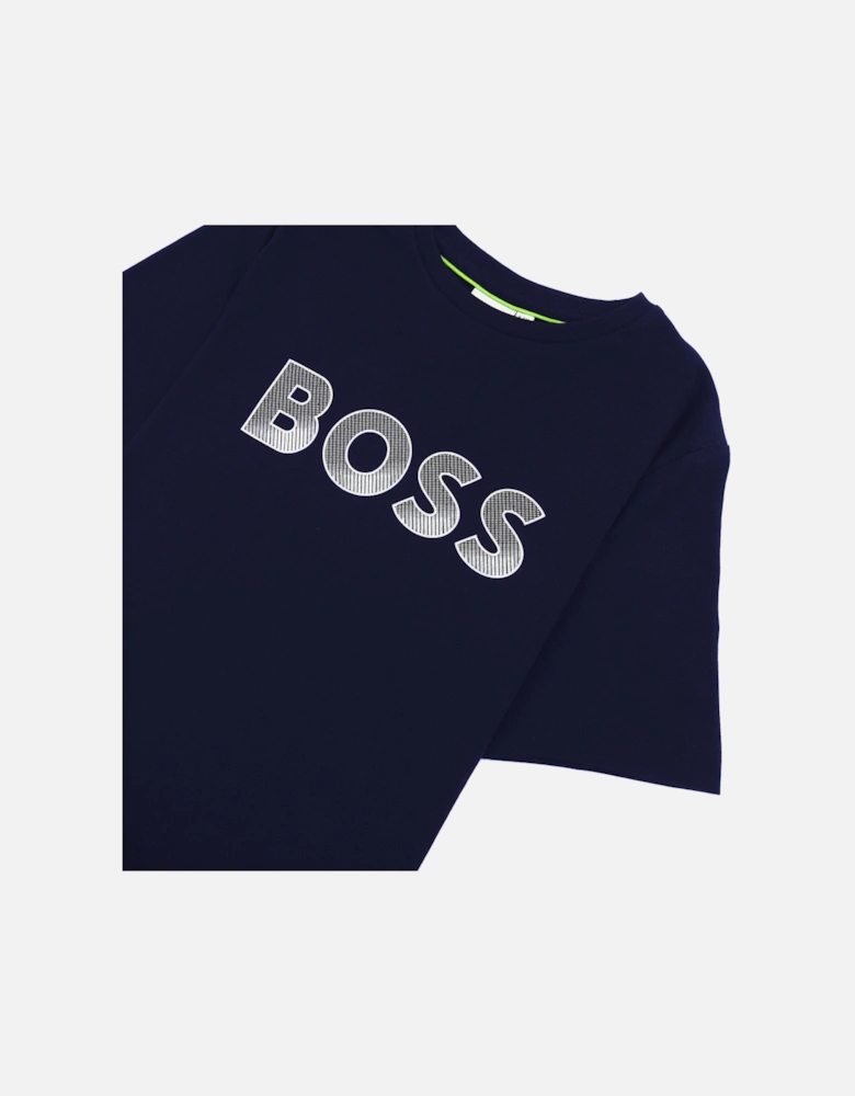 Kids Printed Logo T Shirt Navy 849