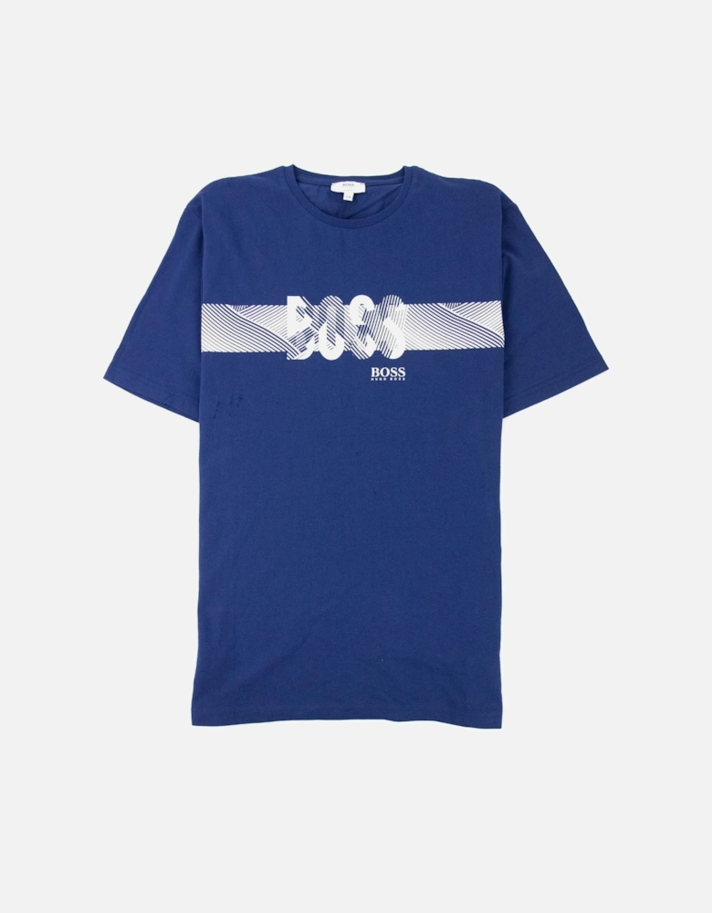 Kids Block Logo L/s T Shirt Navy Blue