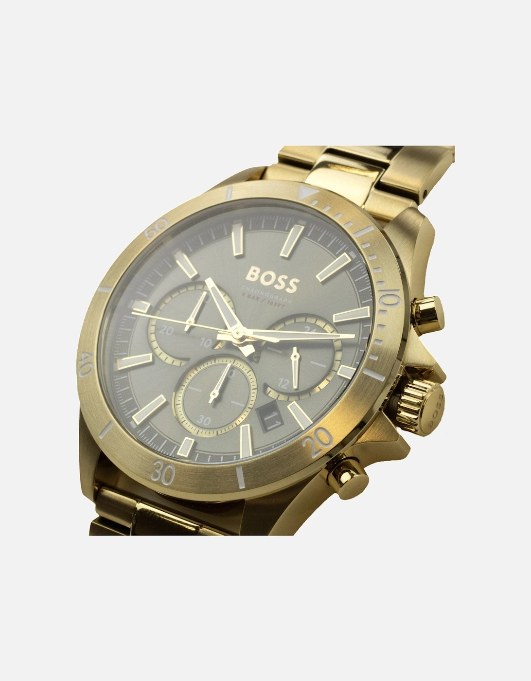 Lux Troper Gold Tone Chronograph Watch Gold