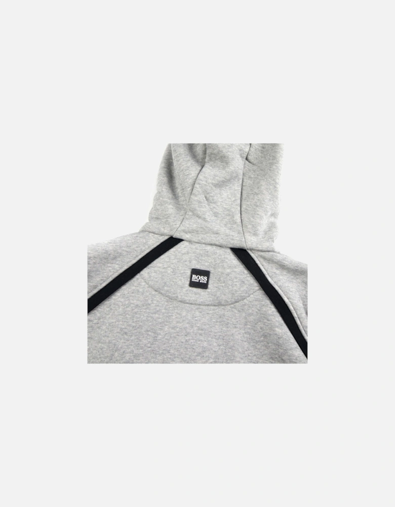 Kids Rubber Logo Zip Up Hoody Grey/Black