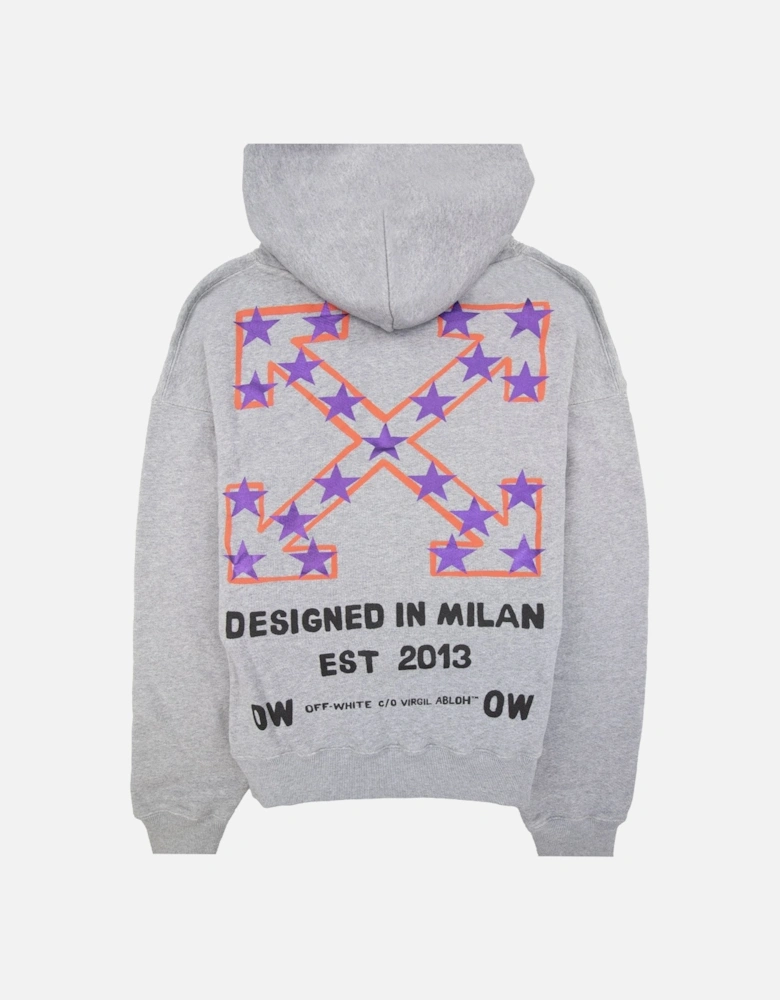 Off White Star Arrow Skate Hoodie Grey Melange