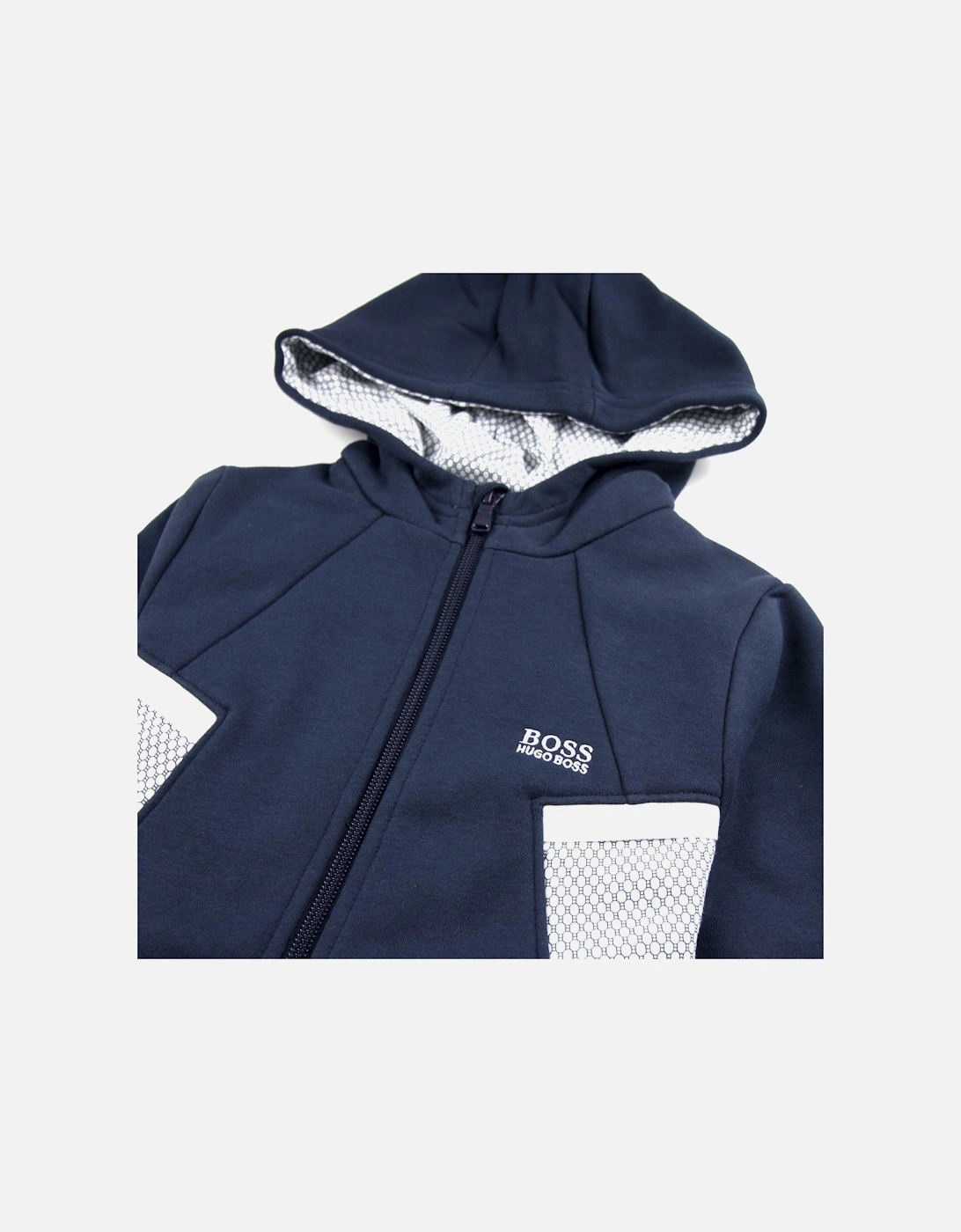Kids Rubber Logo Zip Up Hoody Navy