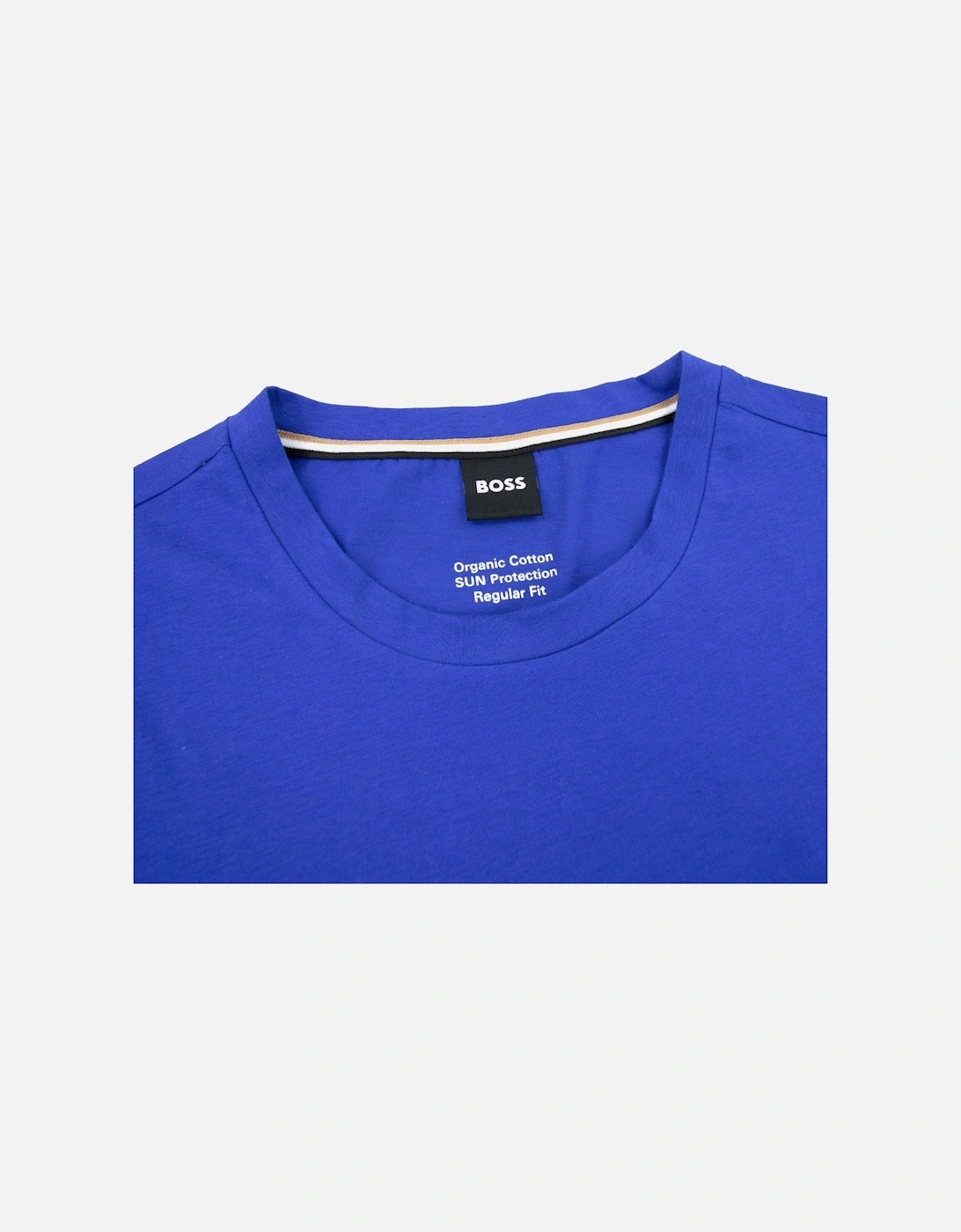 Organic-cotton T-shirt With Contrast Logo Elec Blue
