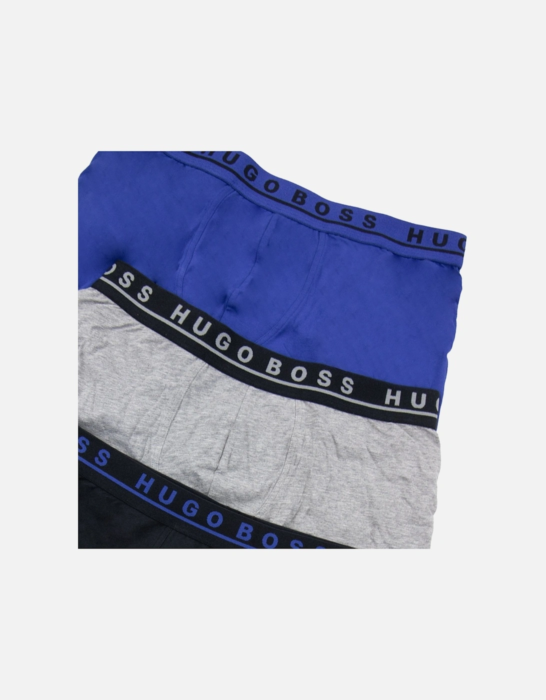 Three Pack Of Stretch Cotton Boxer Blk Grey Blue