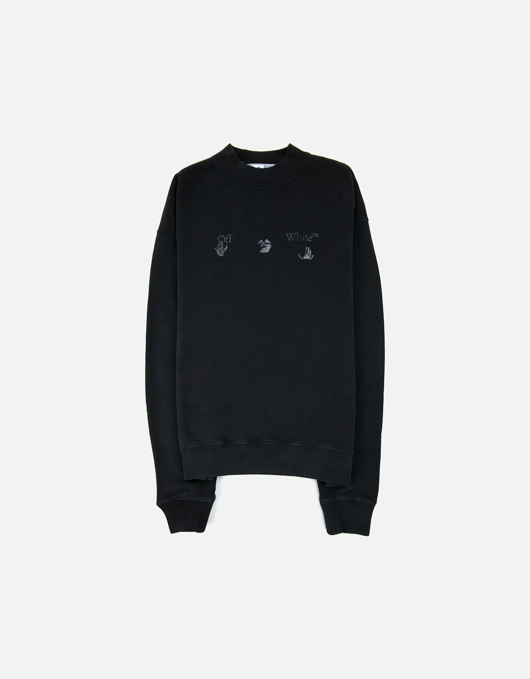 Off White Big Ow Skate Logo Crewneck Sweatshirt Black/white, 5 of 4