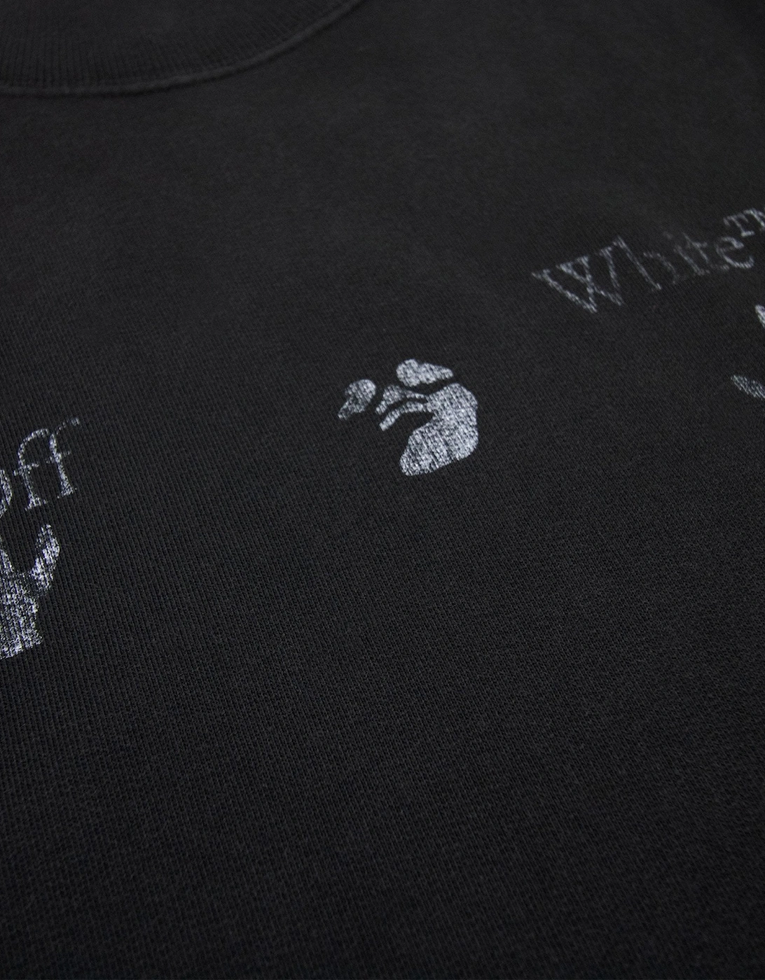 Off White Big Ow Skate Logo Crewneck Sweatshirt Black/white