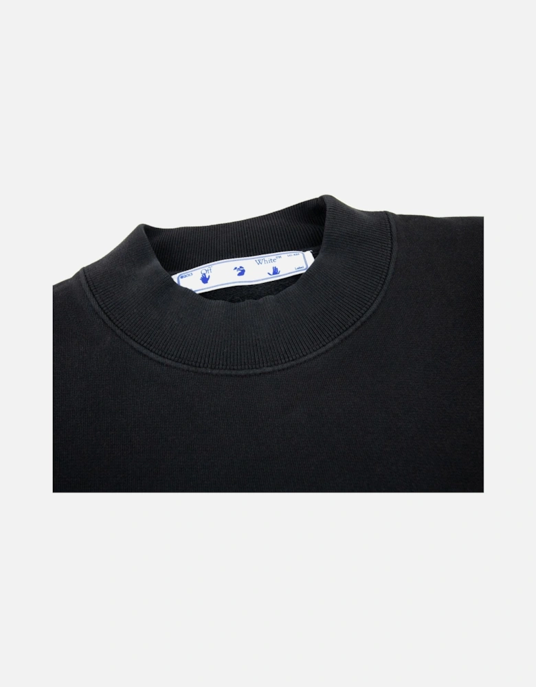 Off White Big Ow Skate Logo Crewneck Sweatshirt Black/white