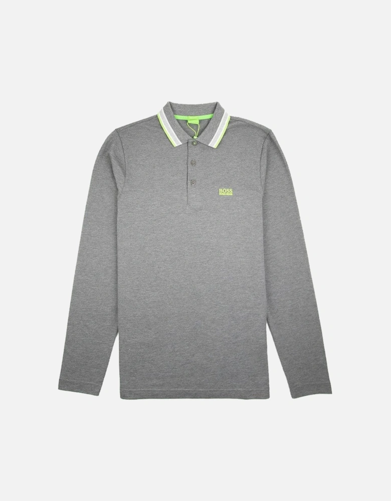 Plisy 1 Long Sleeve Polo Dark Grey/Green