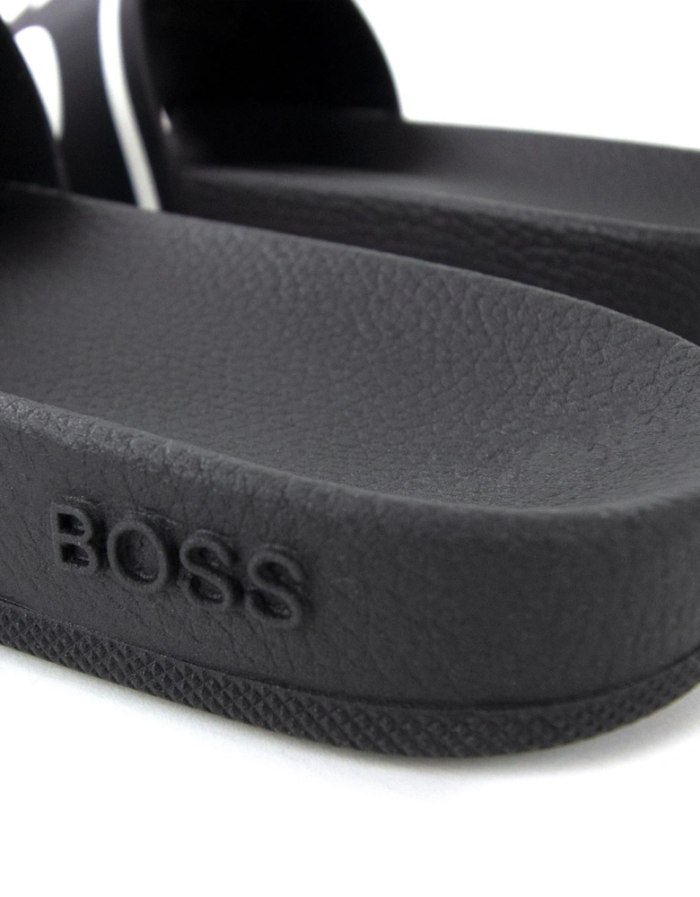 Bay Stripe Logo Sliders Black 001