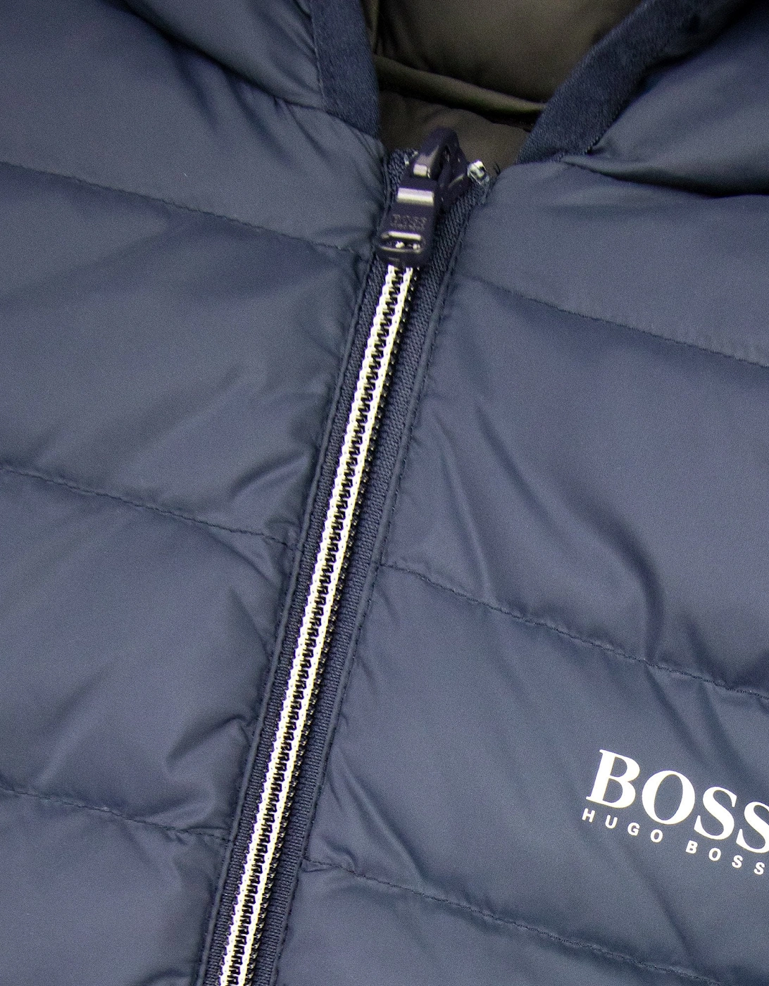 Kids Logo Print Puffa Jacket Navy