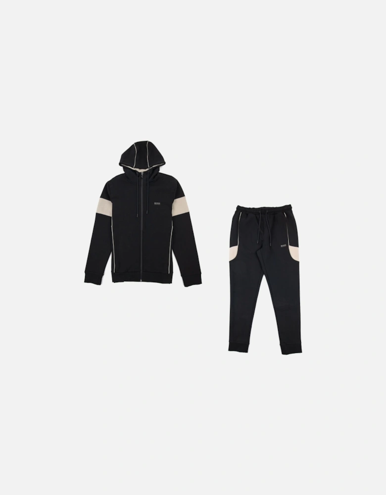 Contrast Logo Tracksuit Black 001