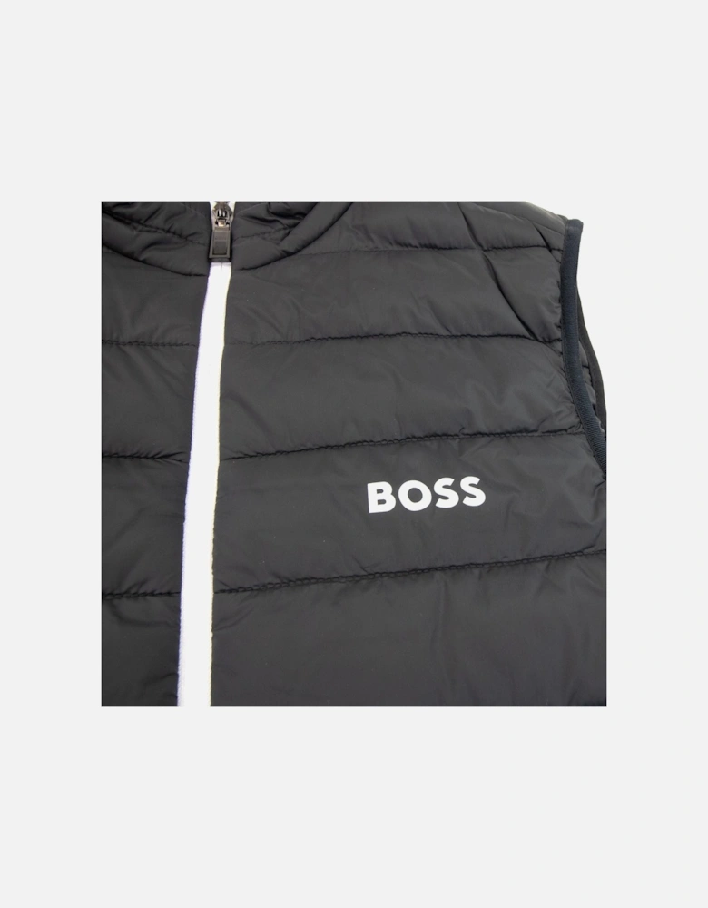 V Thor Logo Detail Water Repellent Gilet Black 002