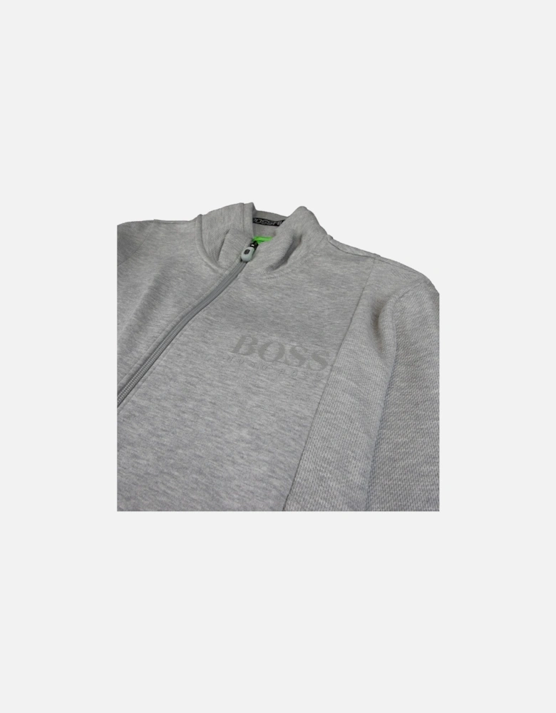 Full Zip Funnel Cardigan Neck Grey