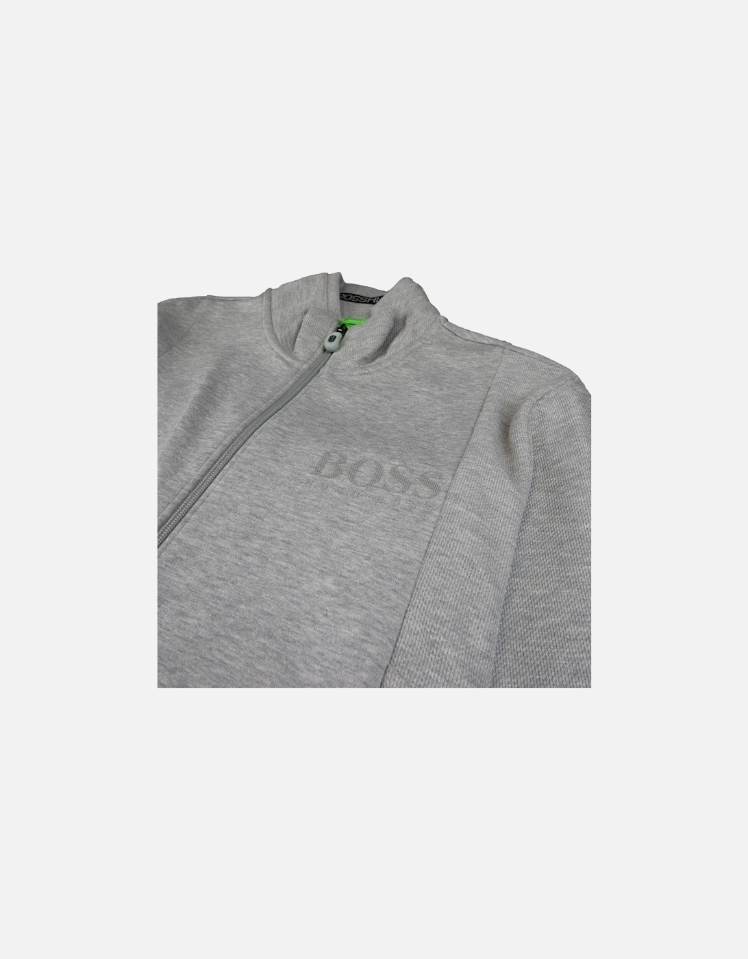 Full Zip Funnel Cardigan Neck Grey
