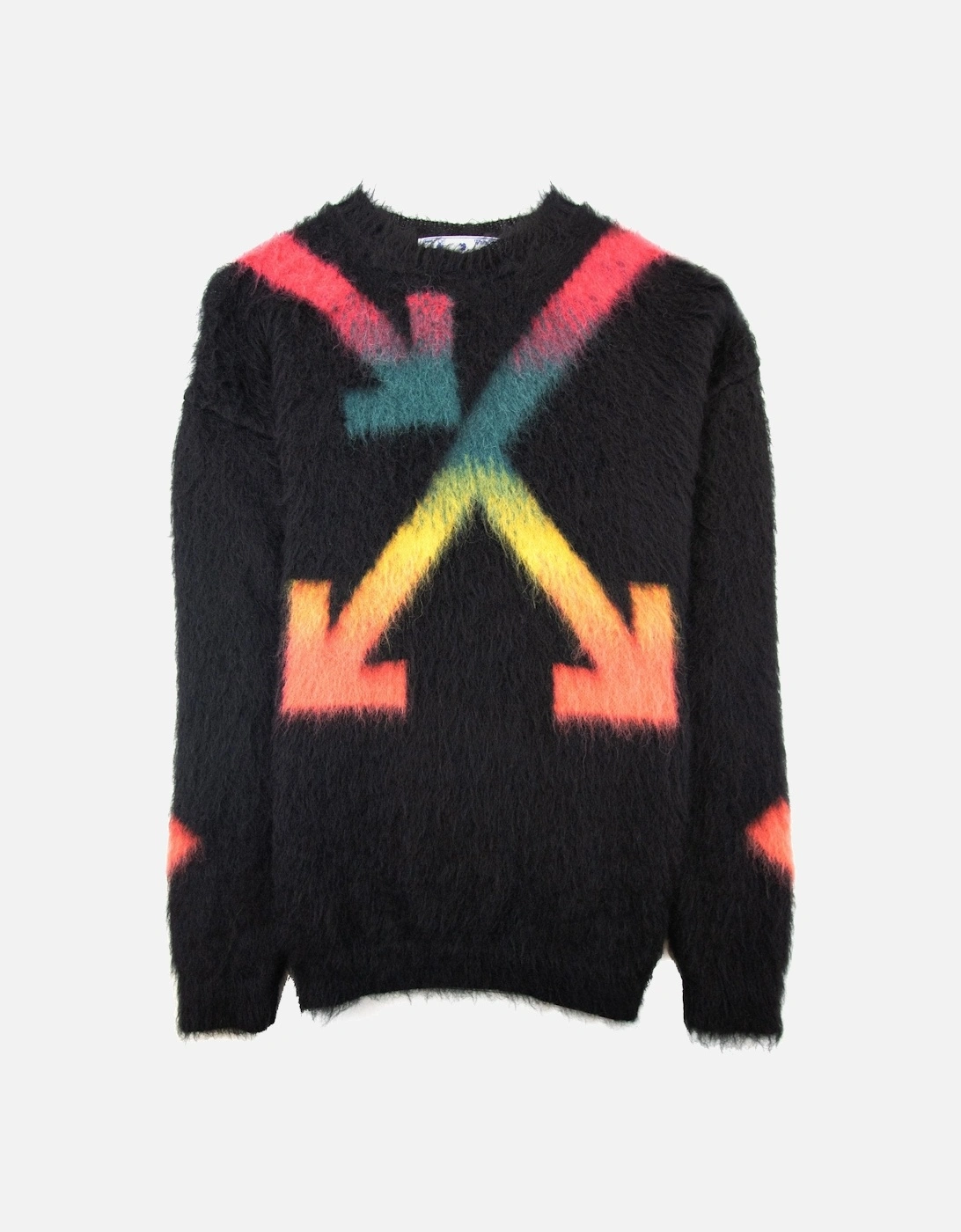 Off White Fuzzy Arrows Crewneck Sweatshirt Black Rain Bow, 6 of 5
