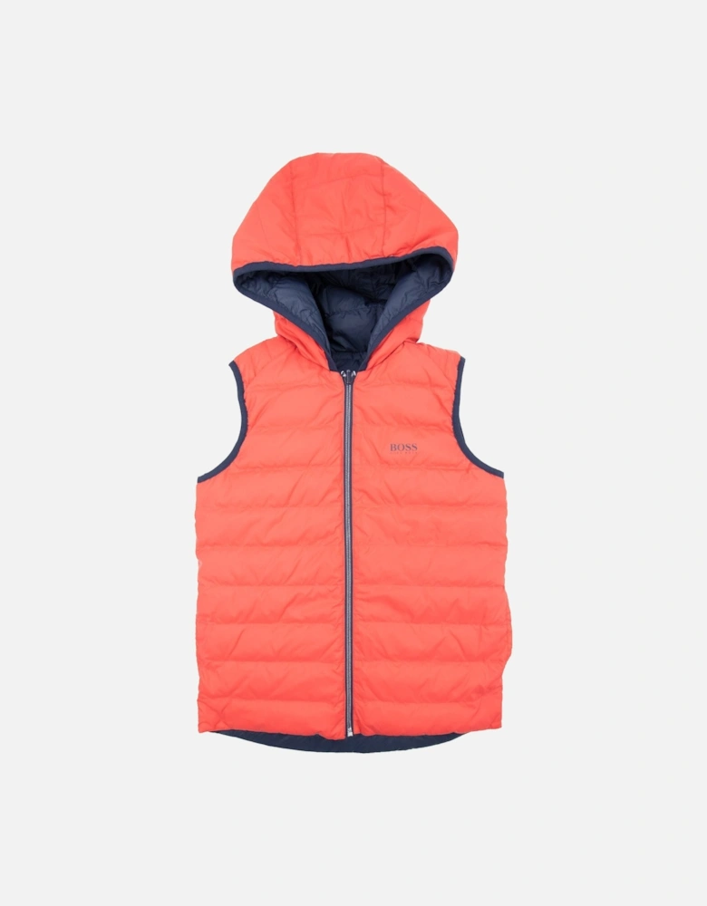 Kids Small Logo Reversible Gillet Navy/red