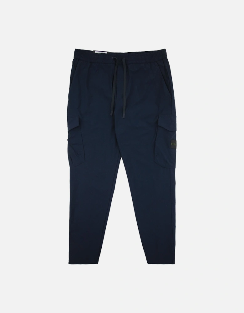 Tapered-fit Trousers In Easy-iron Stretch Poplin Navy 402